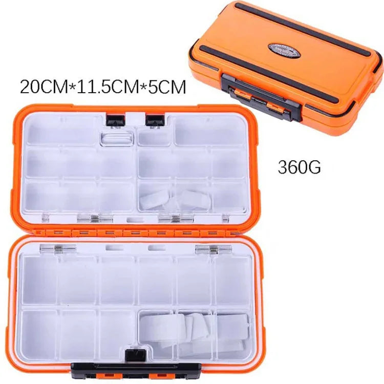 HENGJIA qt020 Hộp đựng dụng cụ câu cá đa năng chống nước, hộp móc câu và mồi câu, kích thước lớn: 20 x 11.5 x 5cm, 20 x 11.5 x 5cm