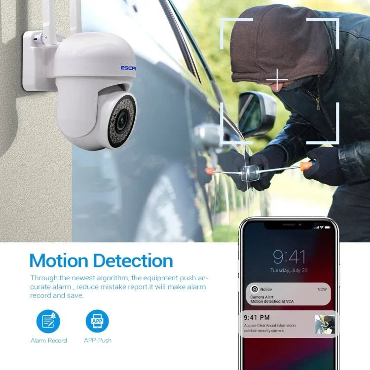 ESCAM PVR007 3MP Smart HD WiFi Camera Support Full Color Night Vision / Motion Detection / Sound Alarm / TF Card - Trustpick