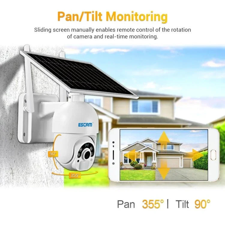 ESCAM QF450 HD 1080P 4G EU Version Solar Powered IP Camera with 16G Memory, Support Two - way Audio & PIR Motion Detection & Night Vision & TF Card - Trustpick
