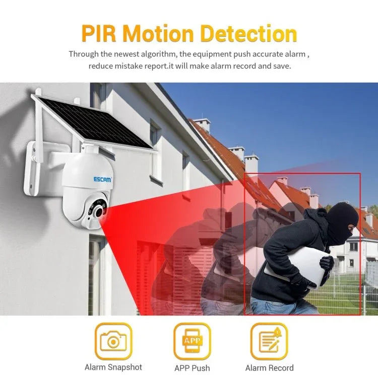 ESCAM QF450 HD 1080P 4G EU Version Solar Powered IP Camera with 16G Memory, Support Two - way Audio & PIR Motion Detection & Night Vision & TF Card - Trustpick