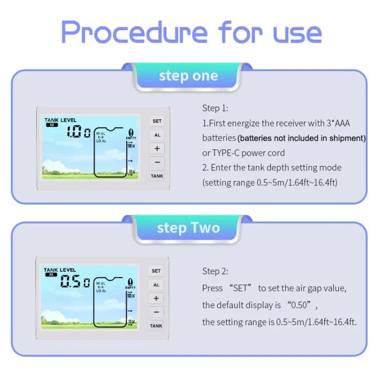 TS - FT003 Solar Charging Ultrasonic Liquid Level Meter - Trustpick