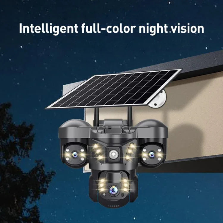 VTS29 6MP Multi - lens Panoramic Solar Surveillance PTZ Dome Camera - Trustpick