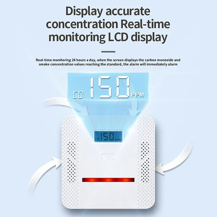 XY - S510COM 2 in 1 Carbon Monoxide Smoke Composite Alarm Detector without Battery - Trustpick